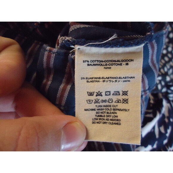 We The Free People Size 26 Red White Blue Striped USA Skinny Stretch Pants - Picture 5 of 9